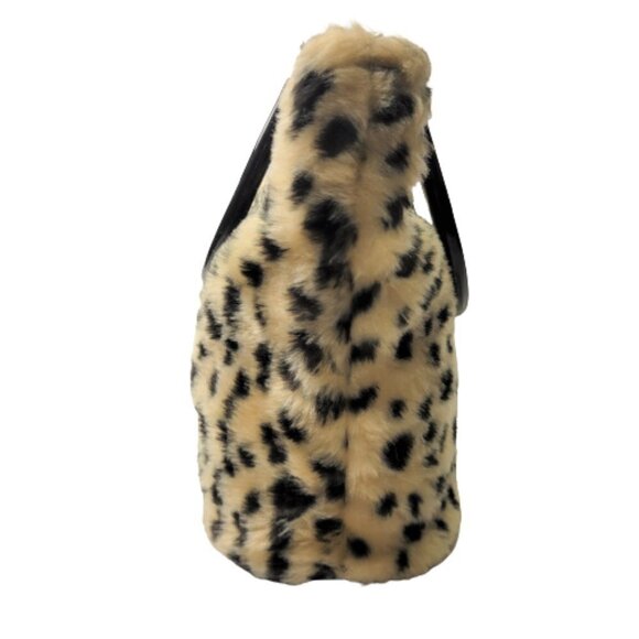 Animal Print Fuzzy Faux Fur Small Handbag - Picture 2 of 11